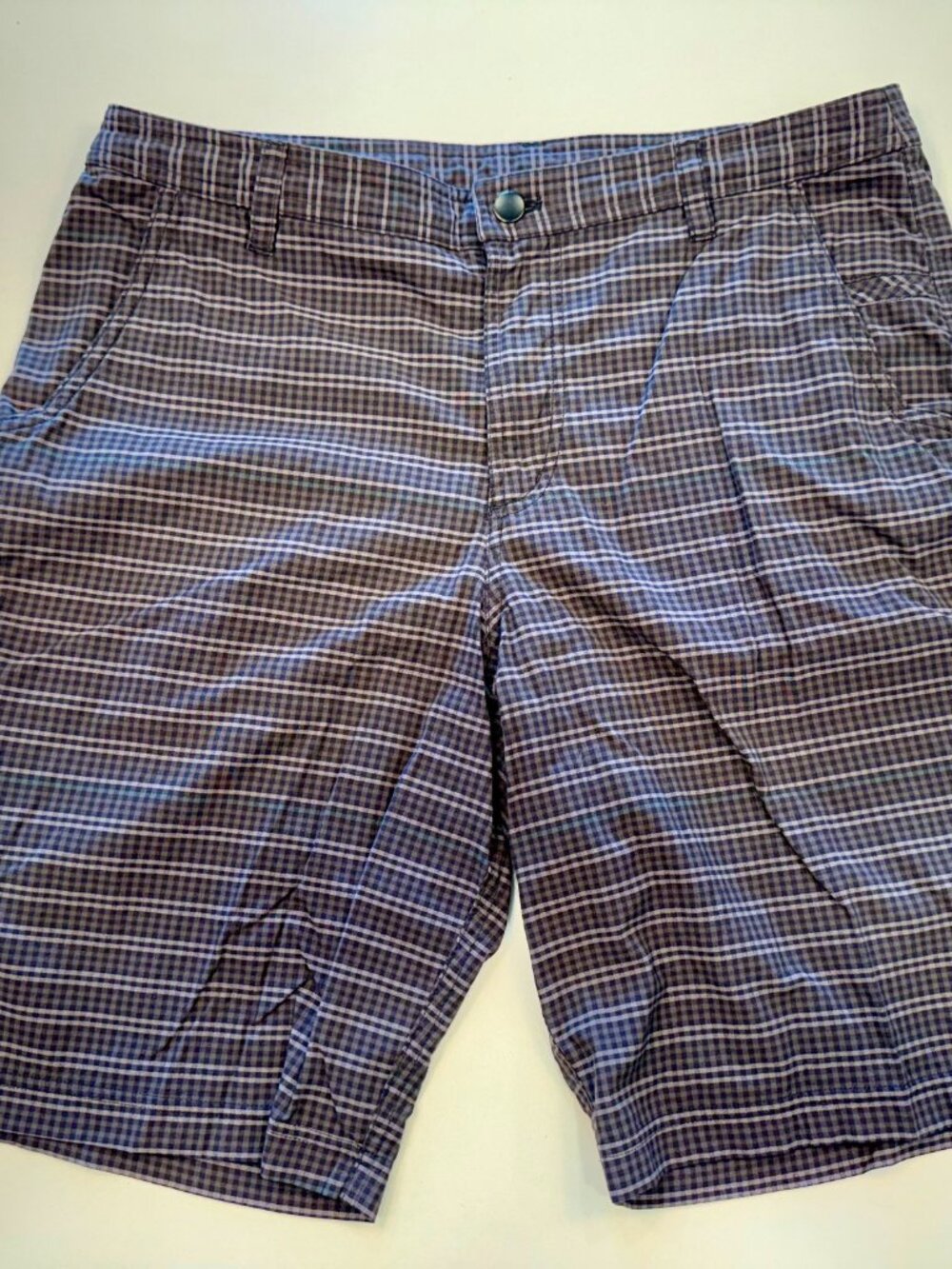 Lululemon Plaid Shorts, Gray/Black/Dark Gray, Men's 36 (actually 35), 10" Inseam